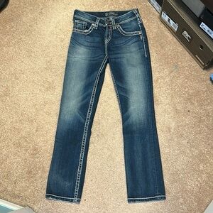 Silver jeans natsuki capri western glove works size 24